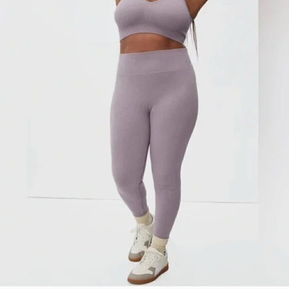 Everlane The Seamless Legging Ribbed Light Purple Size XL/XXL New - Picture 1 of 12